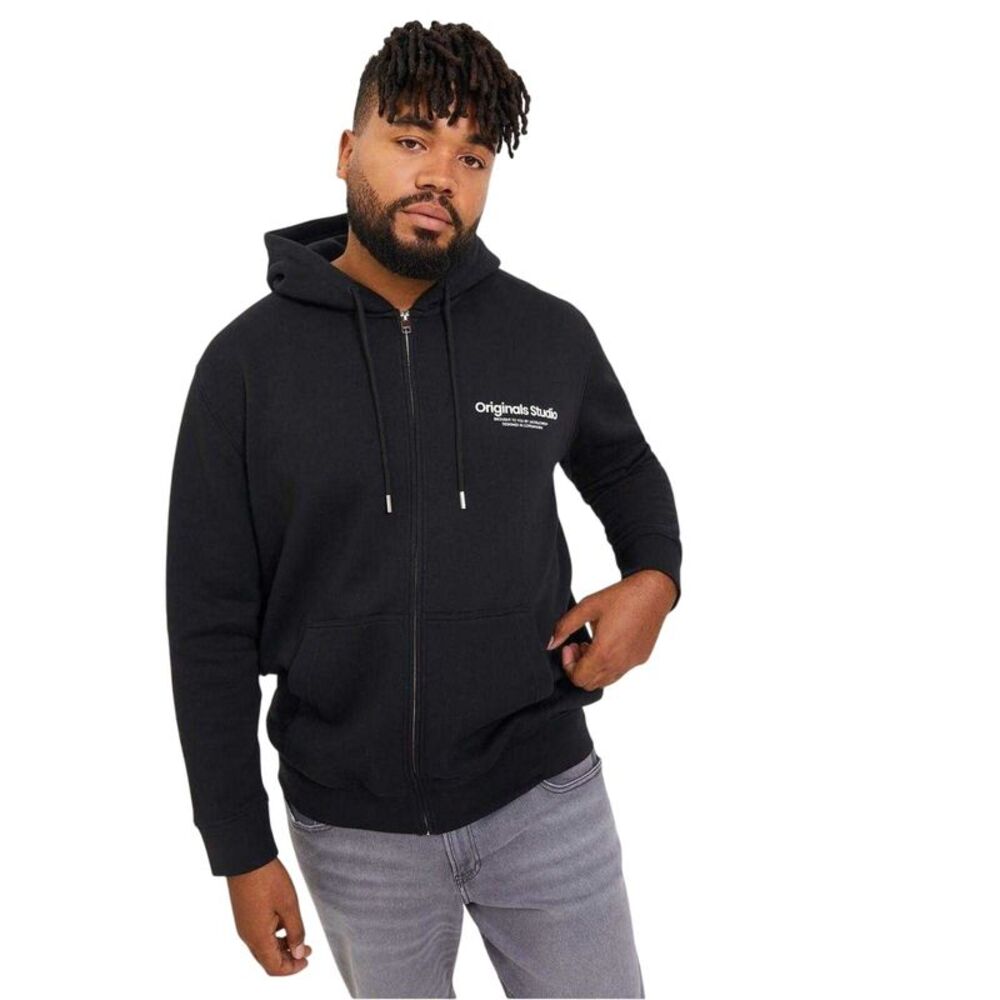 Jack And Jones Mens Vester Full Zip Hoodie / Black